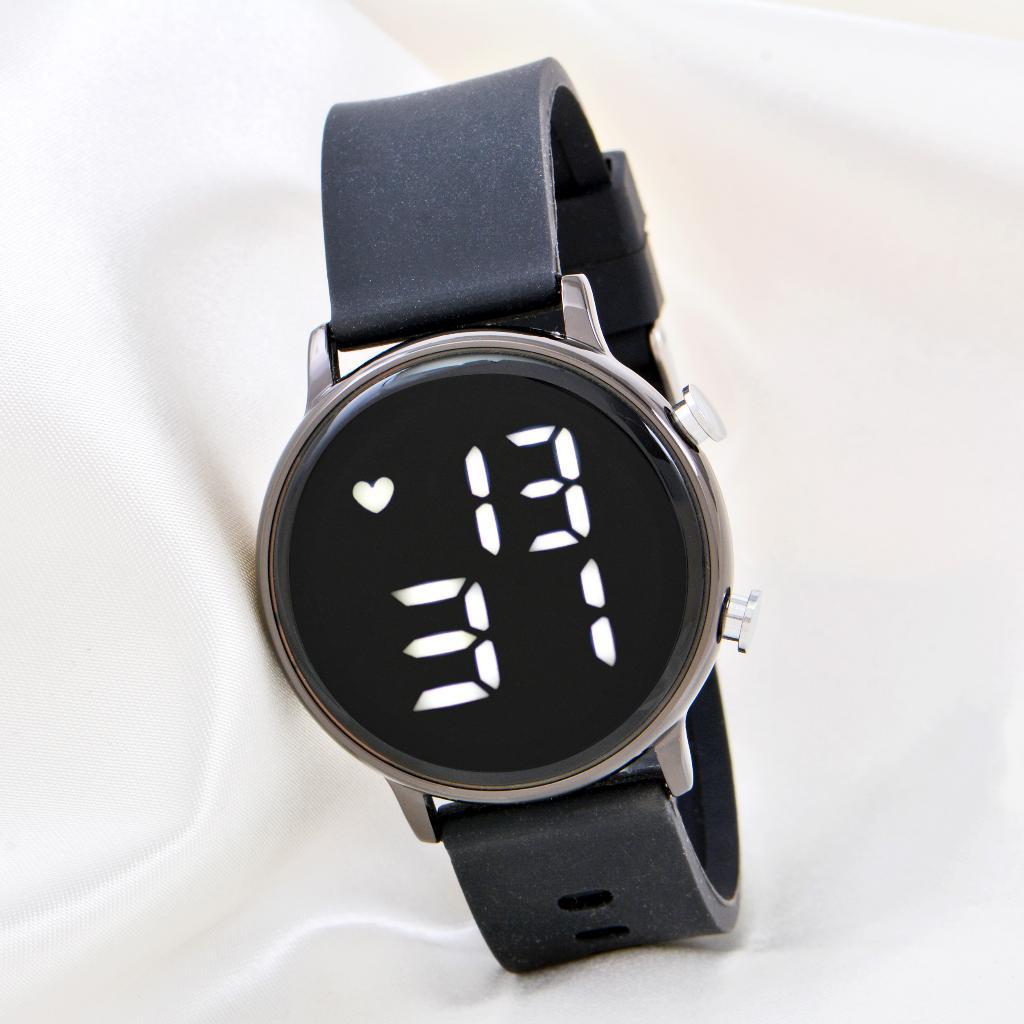 Saattino ST-304172 41 mm Siyah Silikon Kordon Dijital Kadın Kol Saati
