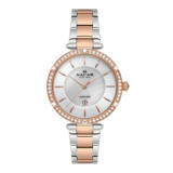 Nacar NC34-39B662-ESMS Takvimli 33 mm Gri-Rose Gold Çelik Kordon Analog Kadın Kol Saati