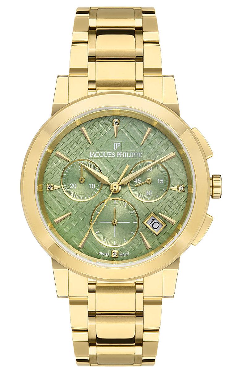 Jacques Philippe JPQLC3223M4 Takvimli 38 mm Altın Çelik Kordon Analog Kadın Kol Saati