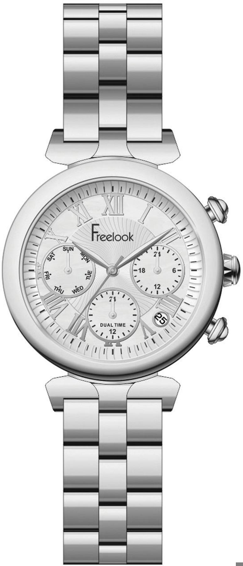 Freelook F.11.1006.01 34 mm Gri Çelik Kordon Analog Kadın Kol Saati