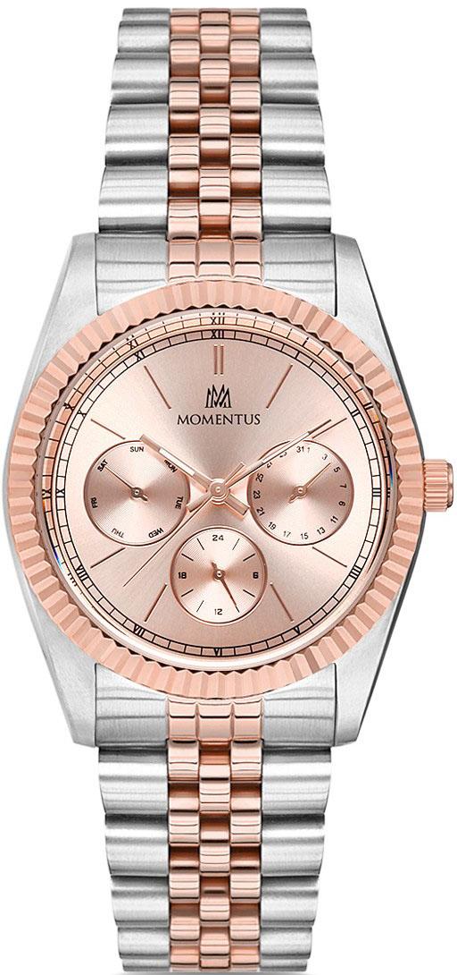 Momentus CW130T-12SR Takvimli 36 mm Gri-Rose Gold Çelik Kordon Analog Kadın Kol Saati