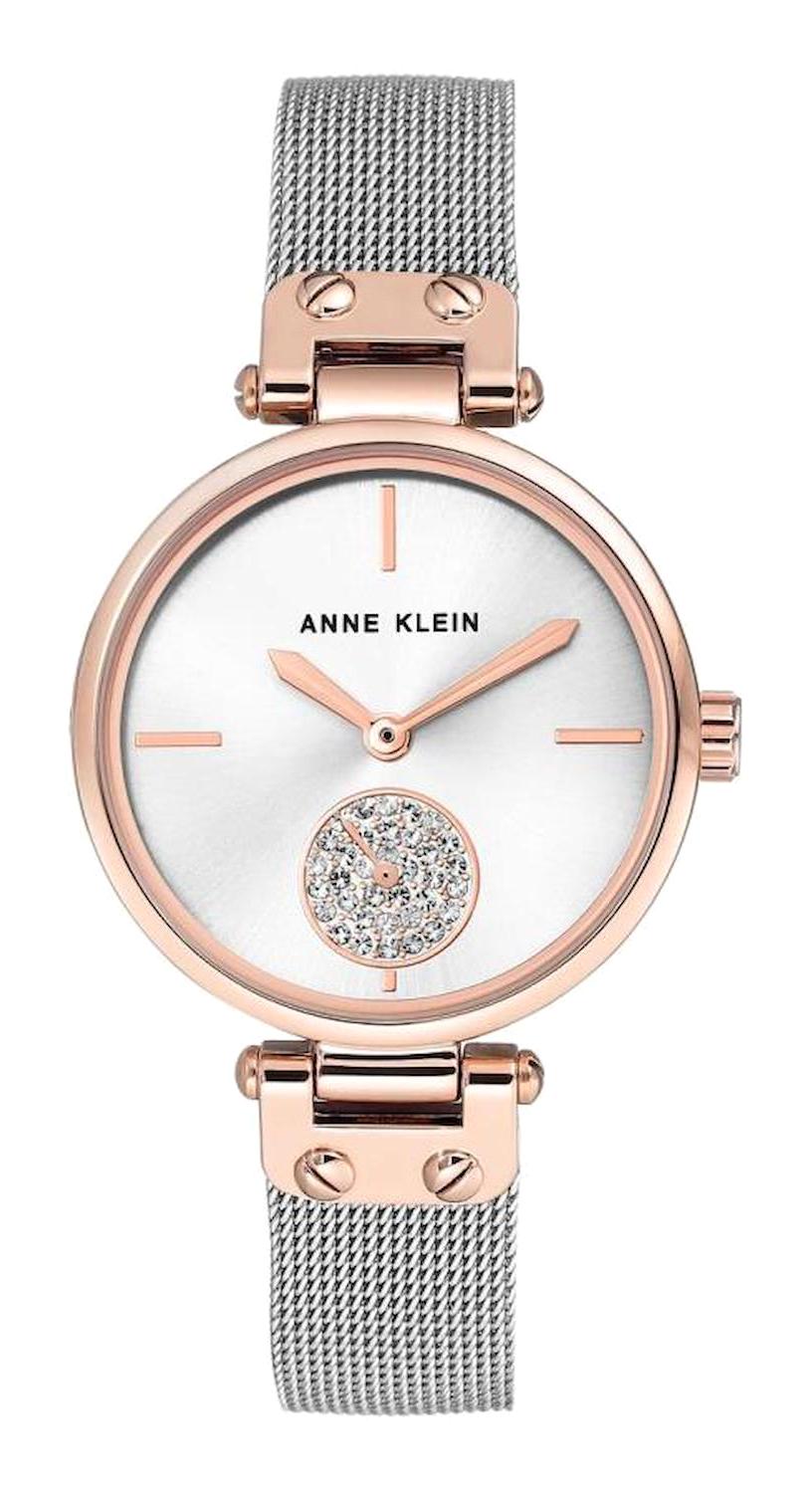 Anne Klein AK-3001SVRT 34 mm Gri Plastik Kordon Analog Kadın Kol Saati