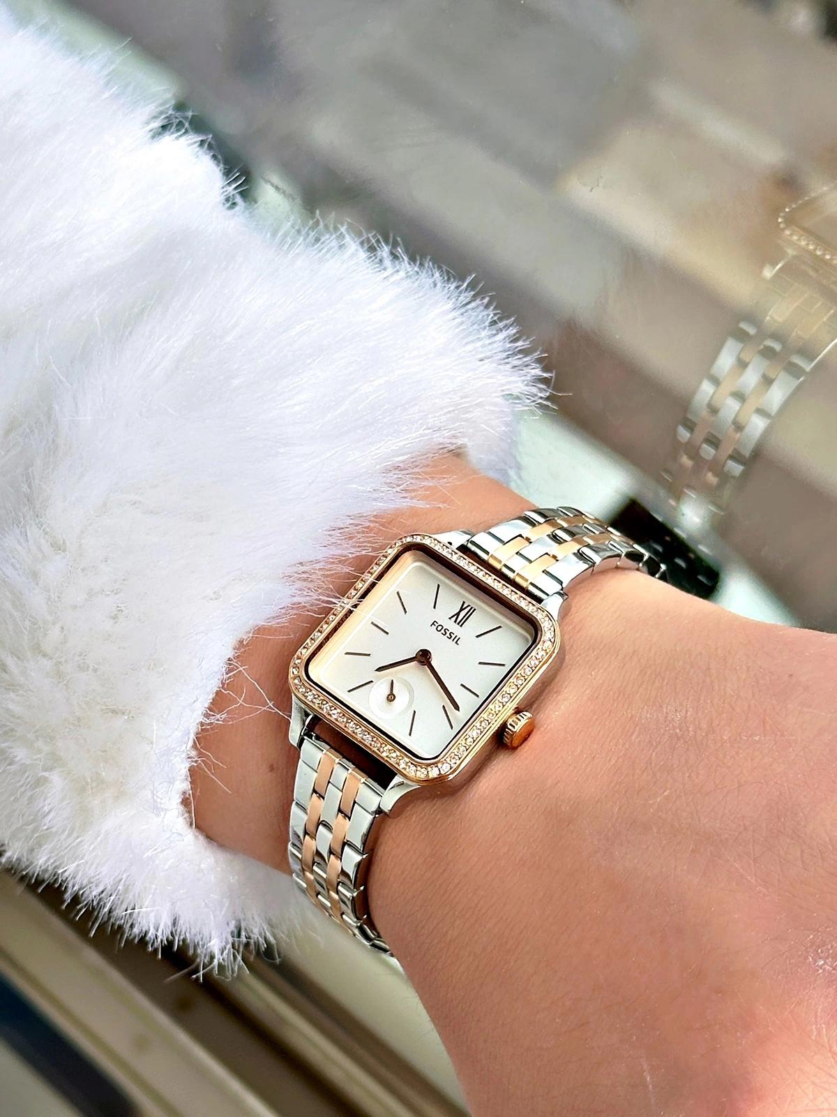 Fossil FBQ3907 34 mm Gri-Rose Gold Çelik Kordon Analog Kadın Kol Saati