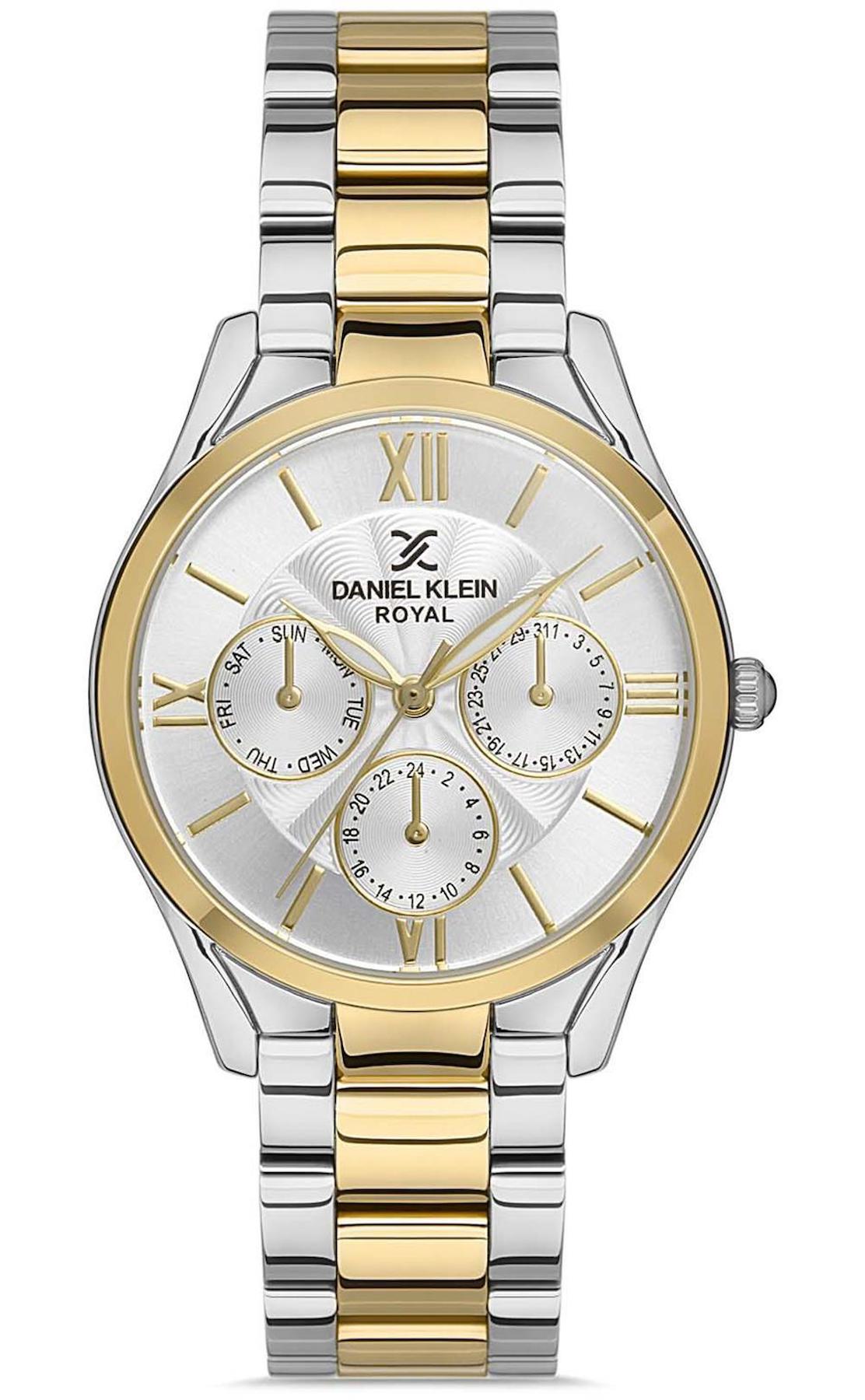 Daniel Klein DKE.1.10272.3 Takvimli 34 mm Altın-Gri Çelik Kordon Analog Kadın Kol Saati
