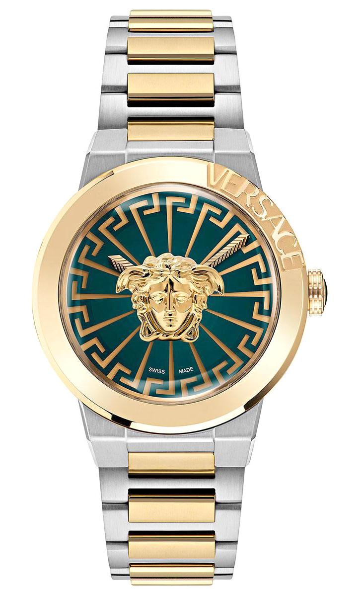 Versace VRSCVE3F00422 38 mm Altın-Gri Çelik Kordon Analog Kadın Kol Saati