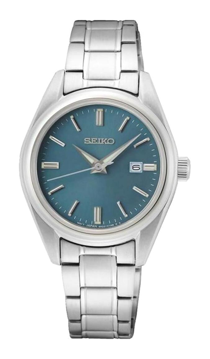 Seiko SUR531P Takvimli 30 mm Gri Çelik Kordon Analog Kadın Kol Saati
