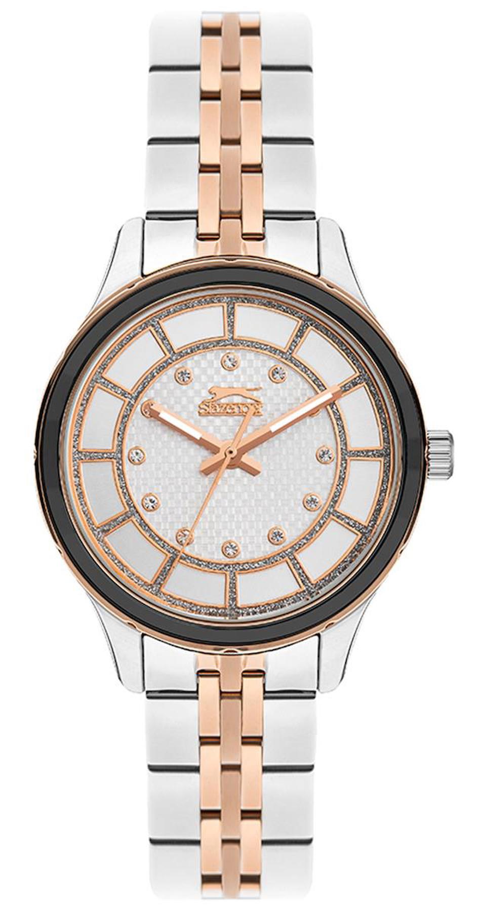Slazenger SL.09.2295.3.04 44 mm Gri-Rose Gold Çelik Kordon Analog Kadın Kol Saati
