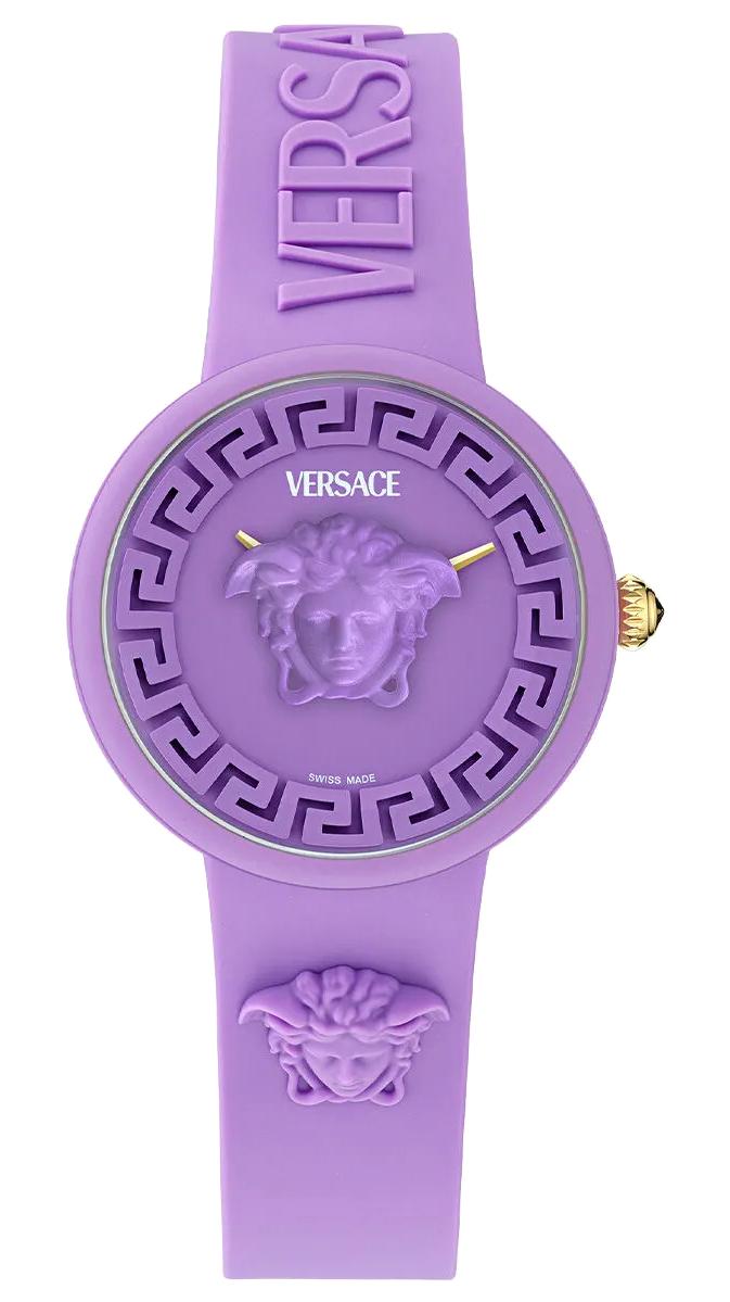Versace VRSCVE8J00224 38 mm Mor Silikon Kordon Analog Kadın Kol Saati