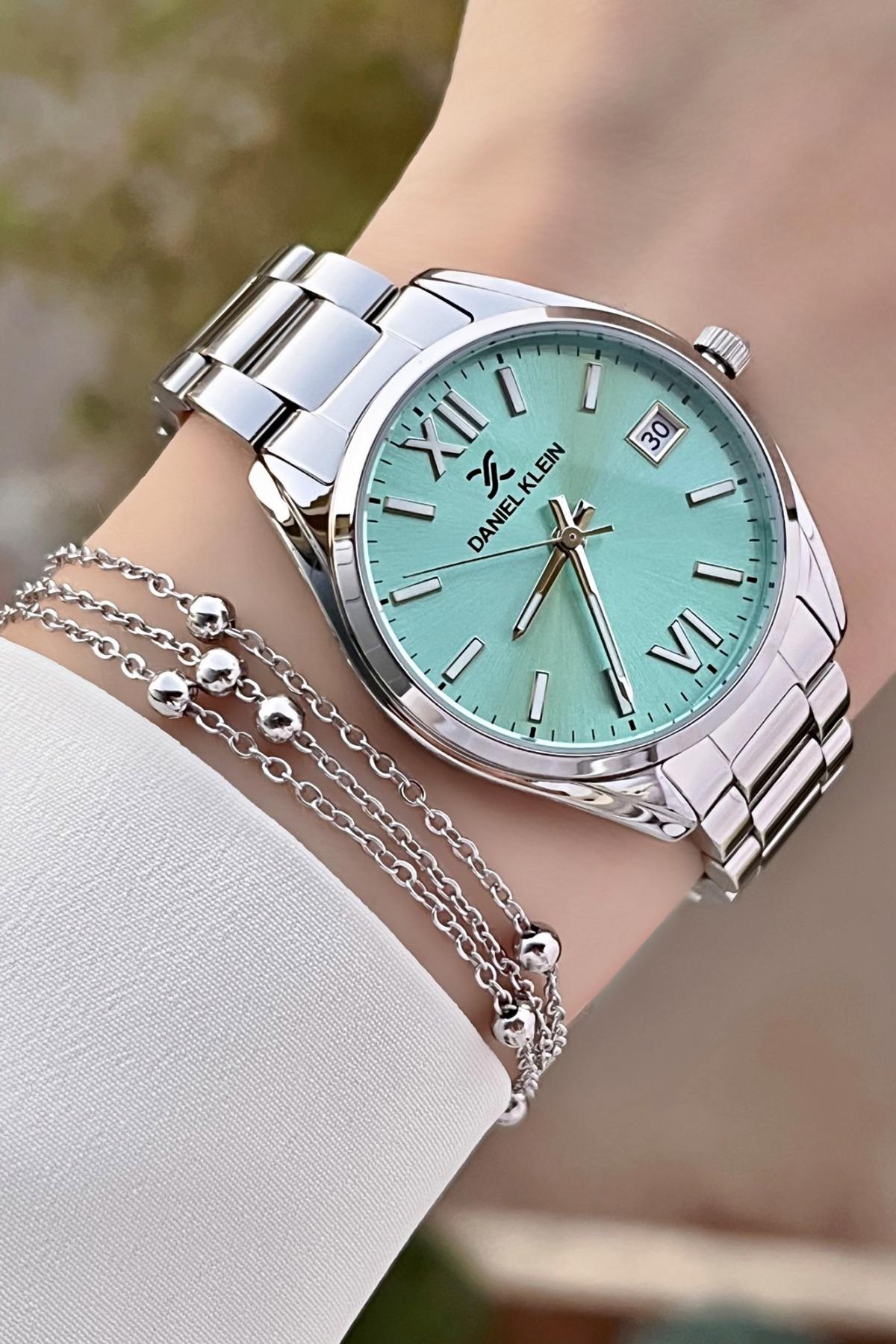 Daniel Klein DKISTE765 34 mm Gri Çelik Kordon Analog Kadın Kol Saati
