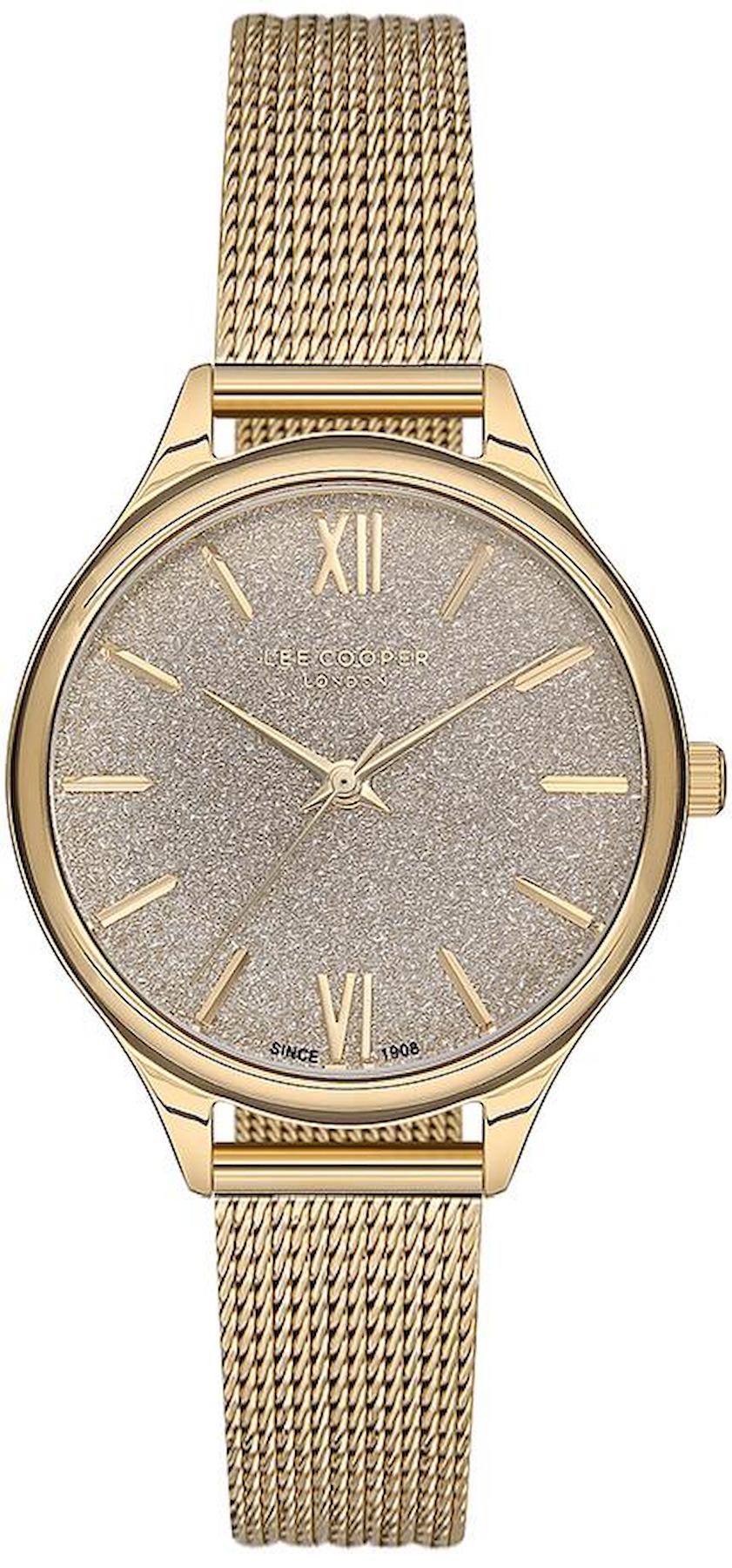 Lee Cooper LC07121.110 40 mm Altın Çelik Kordon Analog Kadın Kol Saati