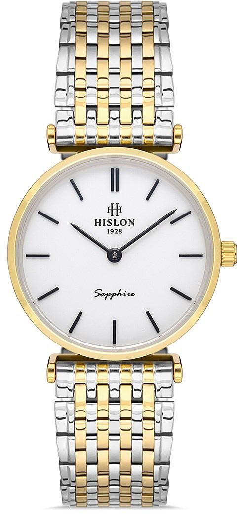 Hislon QL119T-01SG 35 mm Altın-Gri Çelik Kordon Analog Kadın Kol Saati