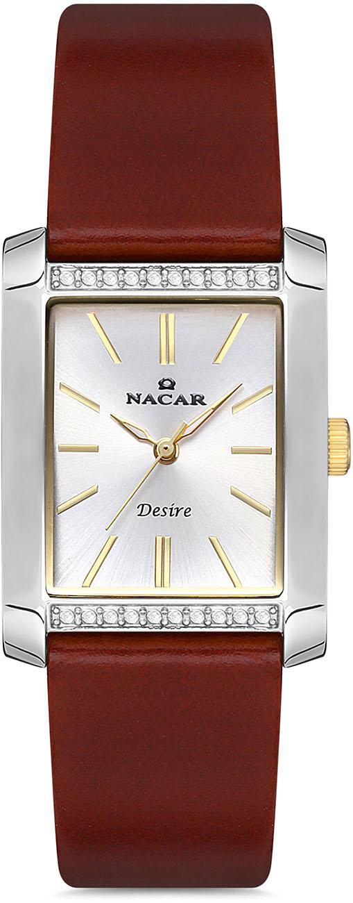 Nacar 10-3931041-CSL2 41 mm Kahverengi Deri Kordon Analog Kadın Kol Saati