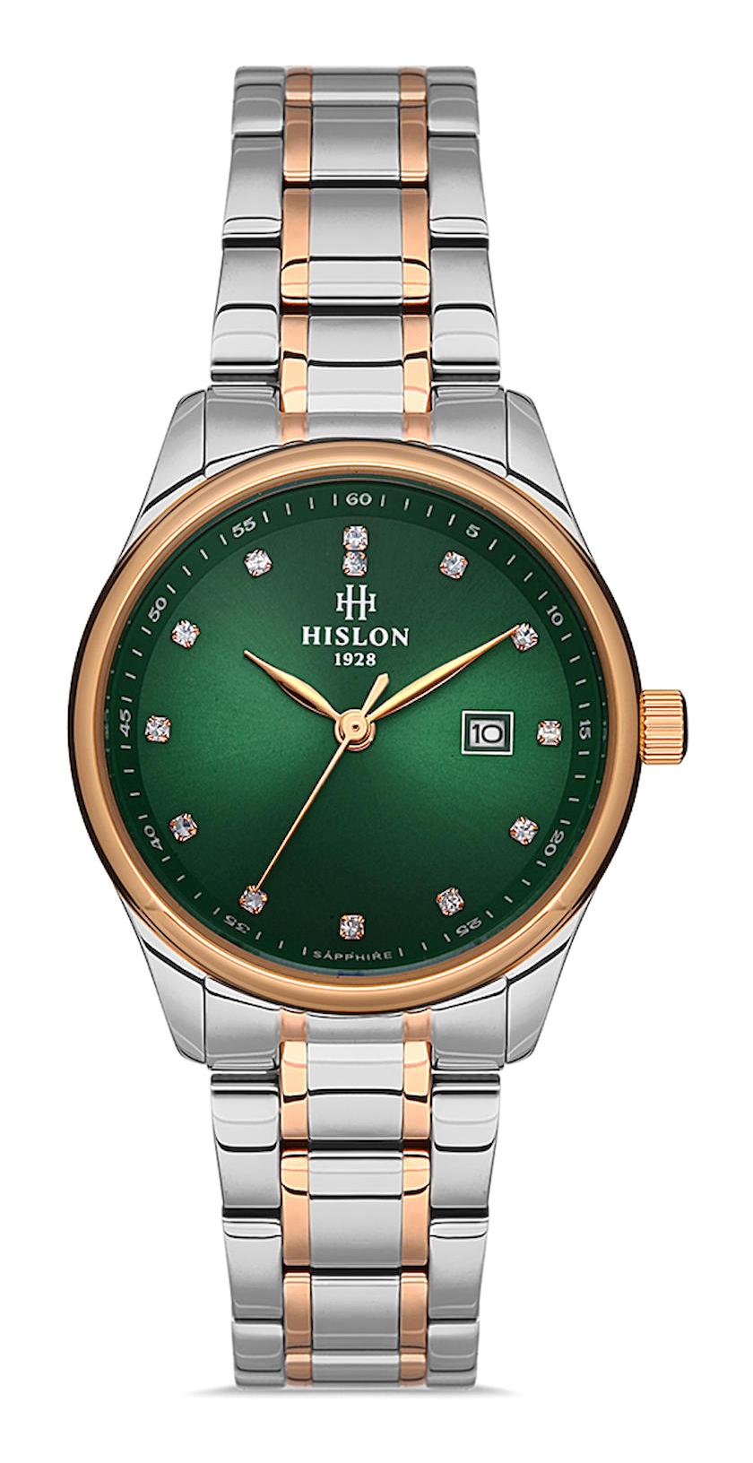 Hislon QL113T-15SR 30 mm Gri-Rose Gold Çelik Kordon Analog Kadın Kol Saati