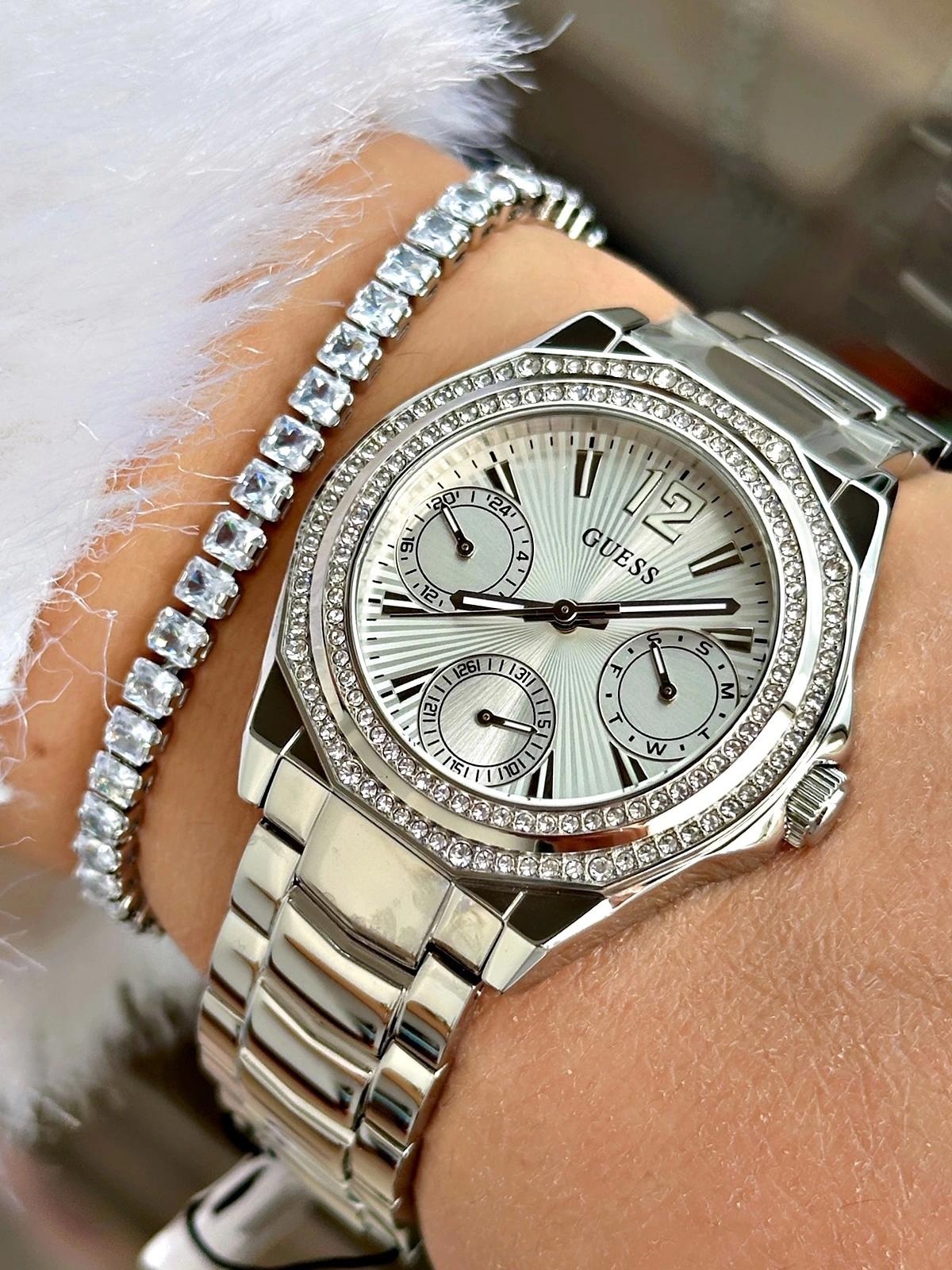 Guess GUGW0685L1 Takvimli 36 mm Gri Çelik Kordon Analog Kadın Kol Saati