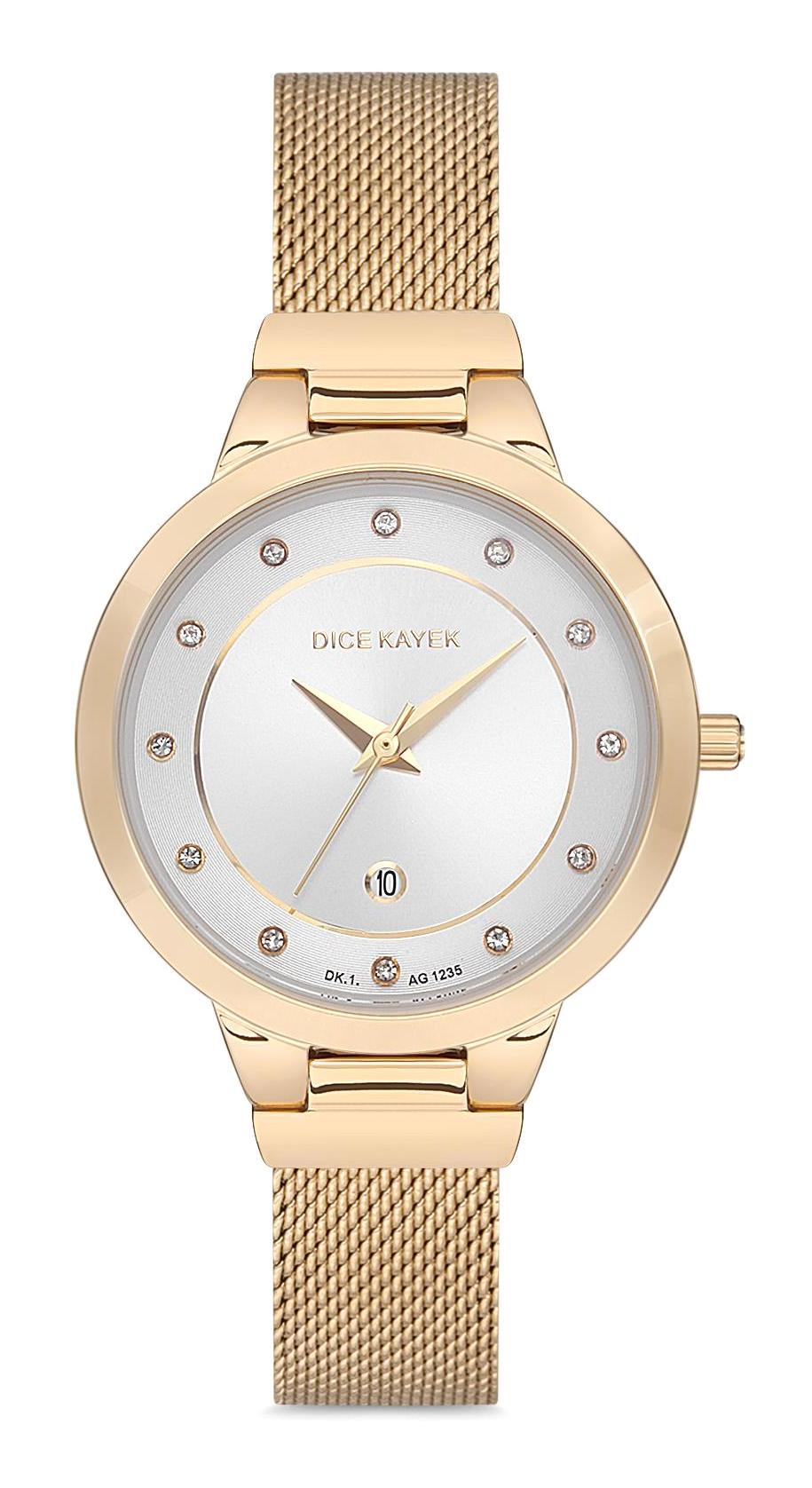 Dice Kayek DK.1.AG1235.04 30 mm Altın Çelik Kordon Analog Kadın Kol Saati