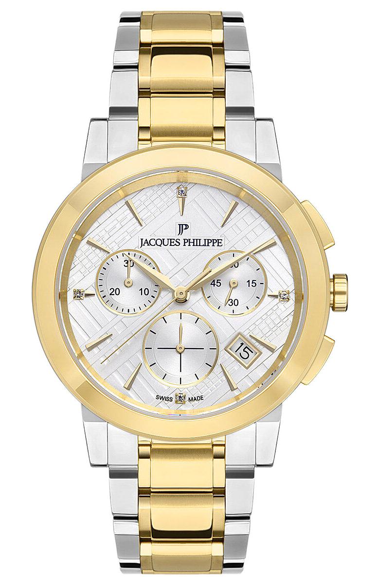 Jacques Philippe JPQLC327328 Takvimli 38 mm Altın-Gri Çelik Kordon Analog Kadın Kol Saati