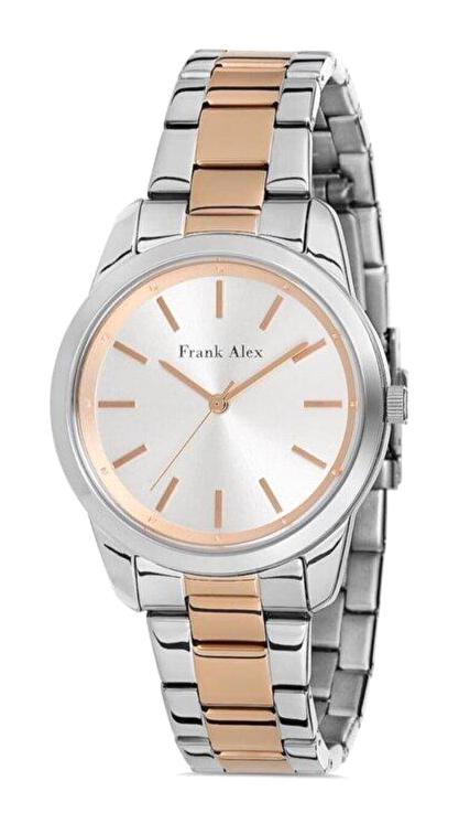 Frank Alex FA.13887M.02 36 mm Gri-Rose Gold Metal Kordon Analog Kadın Kol Saati