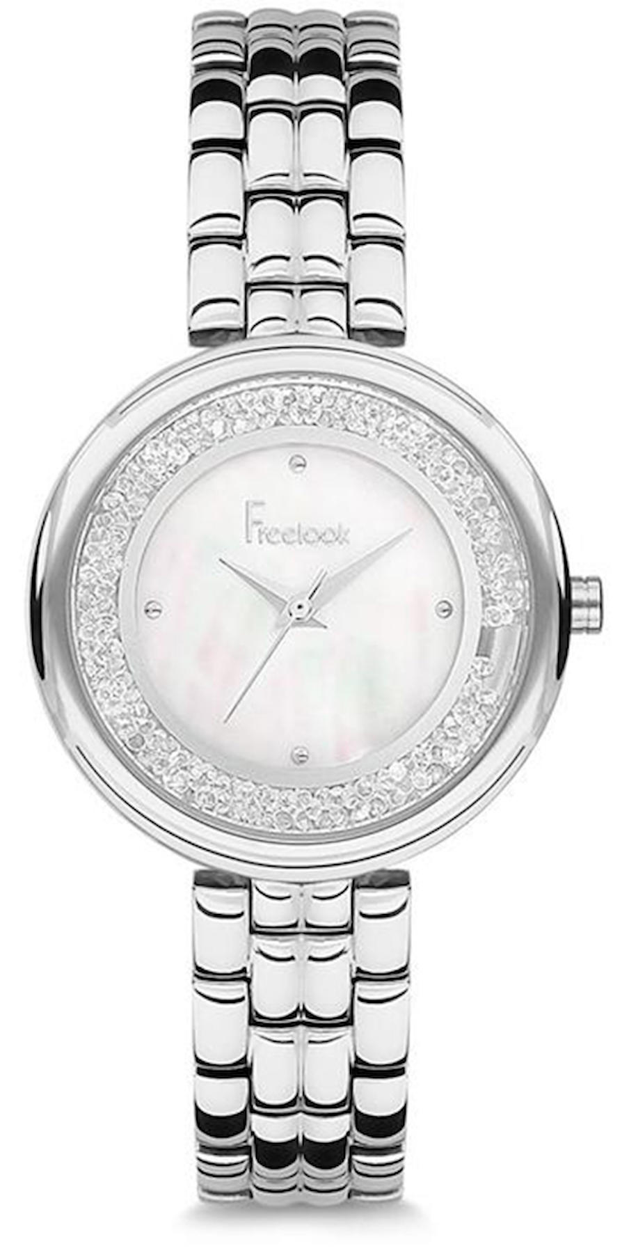 Freelook F.8.1025.01 34 mm Gri Çelik Kordon Analog Kadın Kol Saati