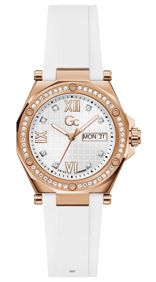 Guess GCZ20006L1MF Takvimli 34 mm Beyaz Silikon Kordon Analog Kadın Kol Saati