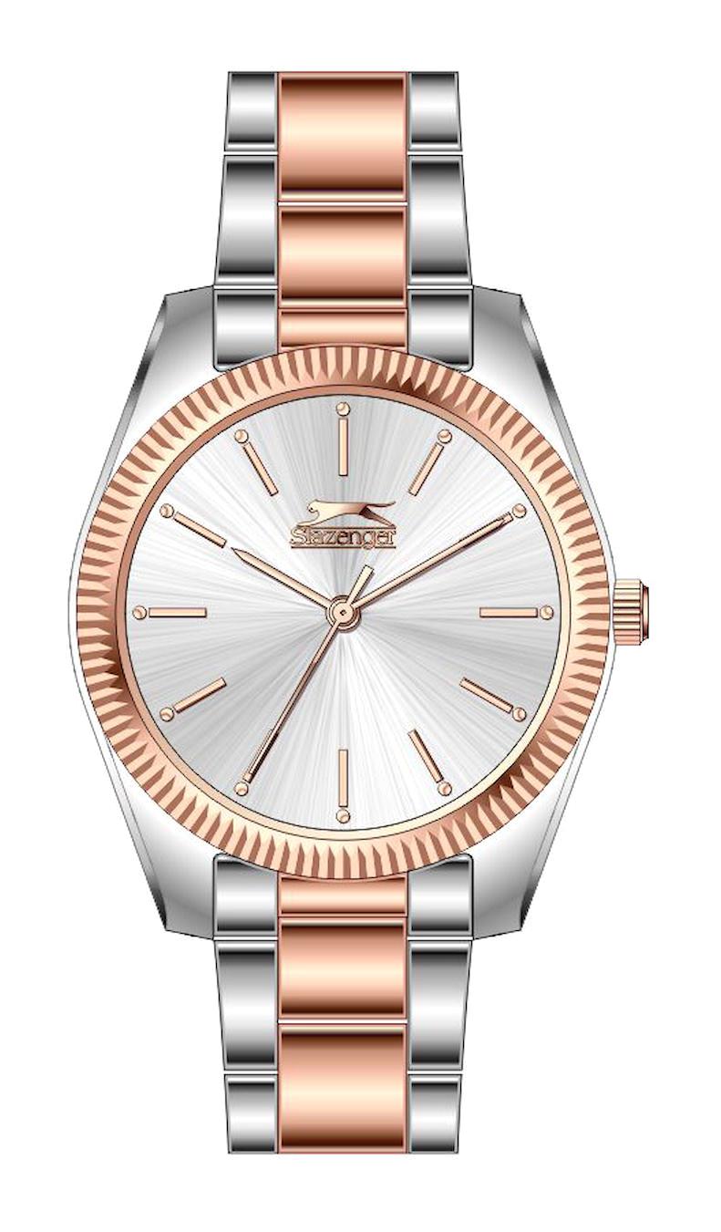 Slazenger SL.09.2170.3.02 38 mm Gri-Rose Gold Çelik Kordon Analog Kadın Kol Saati