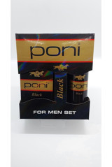 Poni Black İkili Erkek Parfüm Deodorant Seti EDT 90 ml + 100 ml Body Splash Deo
