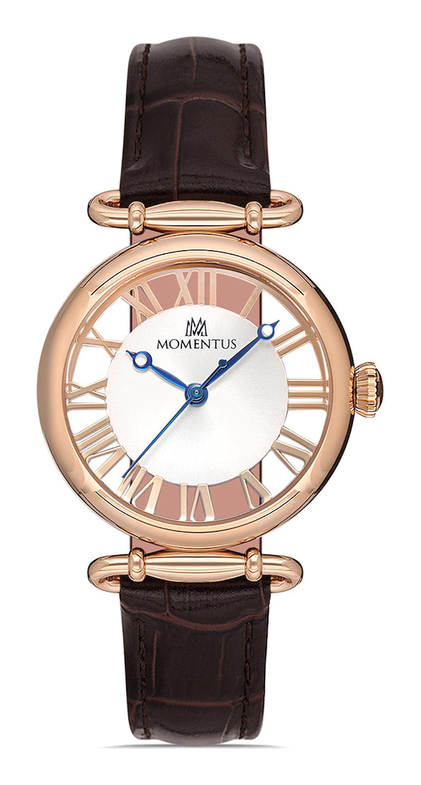Momentus CW280R-02KR 34 mm Kahverengi Deri Kordon Analog Kadın Kol Saati