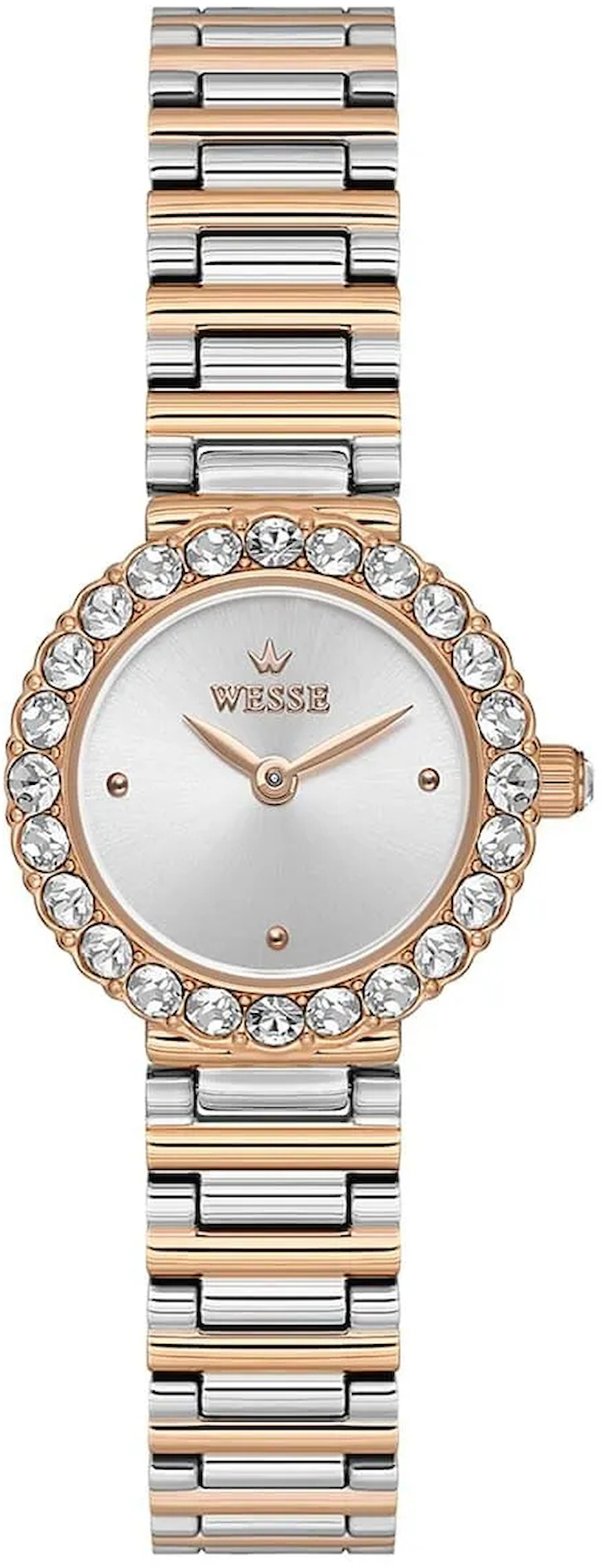 Wesse WWL112106 25 mm Gri-Rose Gold Çelik Kordon Analog Kadın Kol Saati