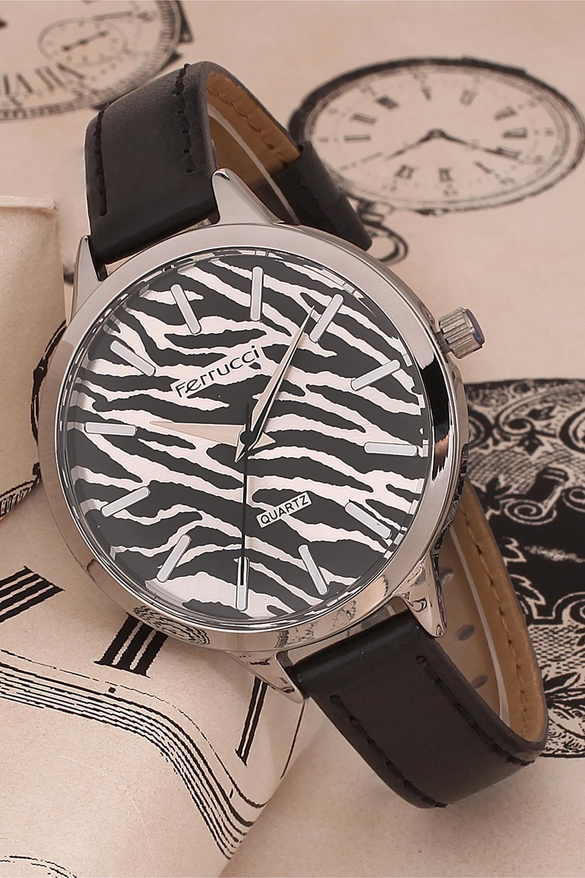 Ferrucci FRK191 36 mm Siyah Deri Kordon Analog Kadın Kol Saati