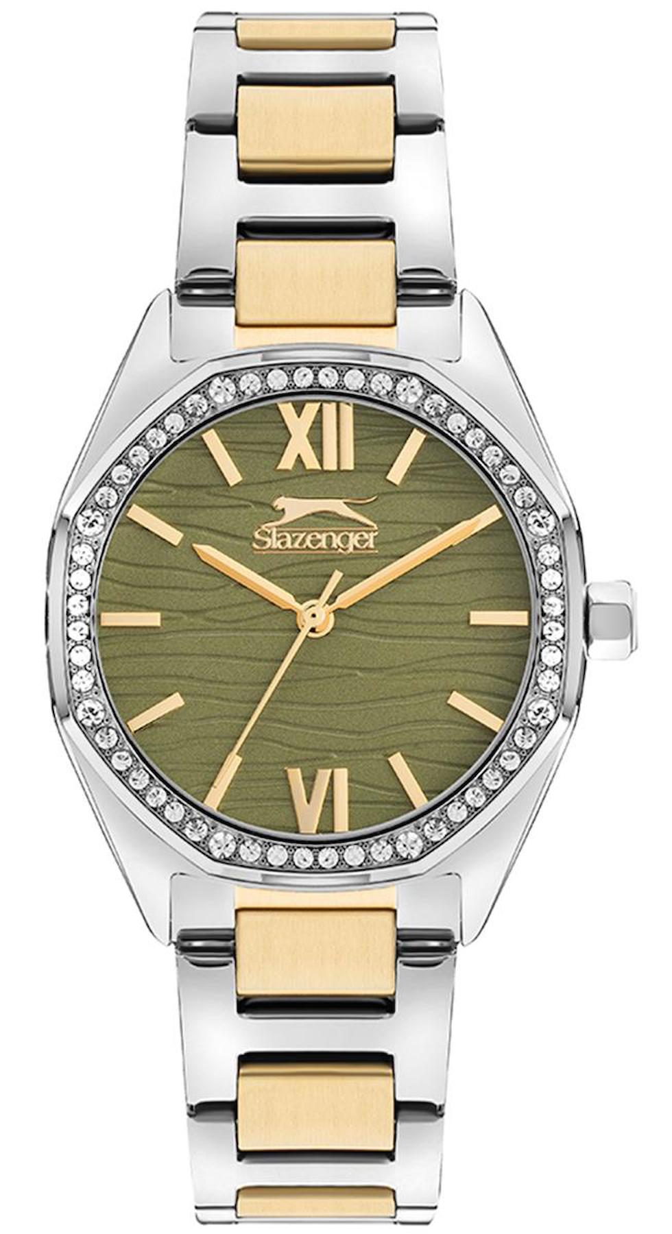 Slazenger SL.09.2301.3.10 38 mm Altın-Gri Çelik Kordon Analog Kadın Kol Saati