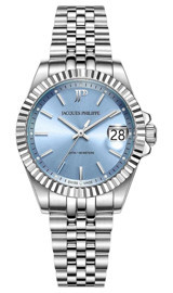 Jacques Philippe JPQLS5813X6LB Takvimli 32 mm Gri Çelik Kordon Analog Kadın Kol Saati