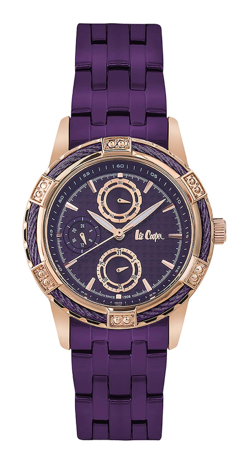 Lee Cooper LC06652.470 36 mm Mor Plastik Kordon Analog Kadın Kol Saati