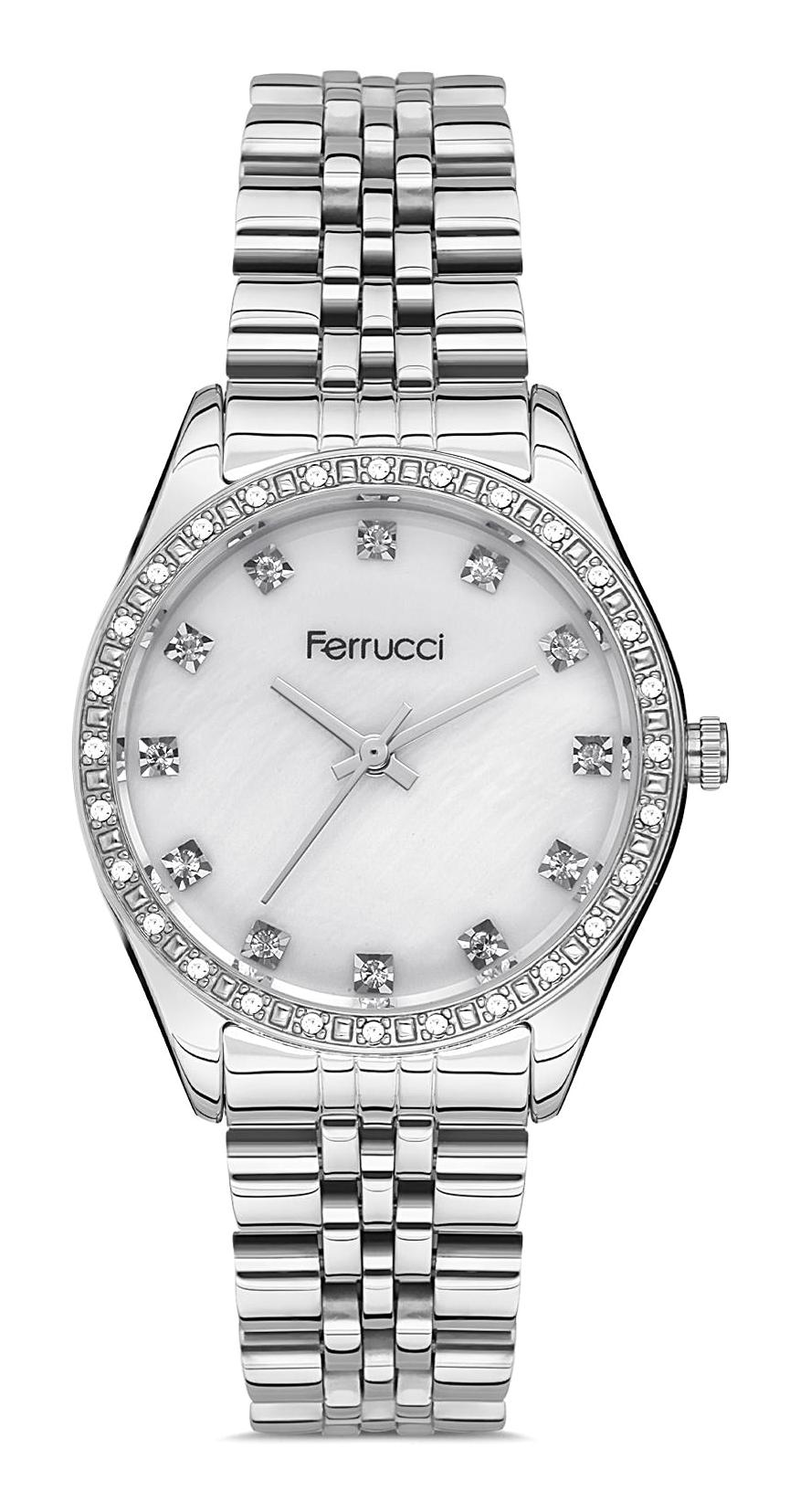 Ferrucci FFQ111614.A14 35 mm Gri Metal Kordon Analog Kadın Kol Saati