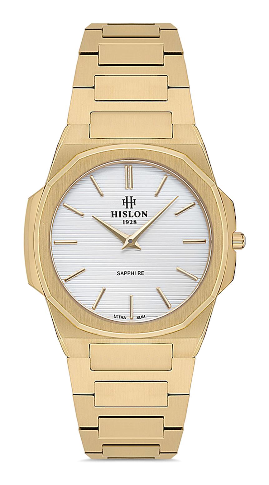 Hislon QL127G-02SG 32 mm Altın Çelik Kordon Analog Kadın Kol Saati
