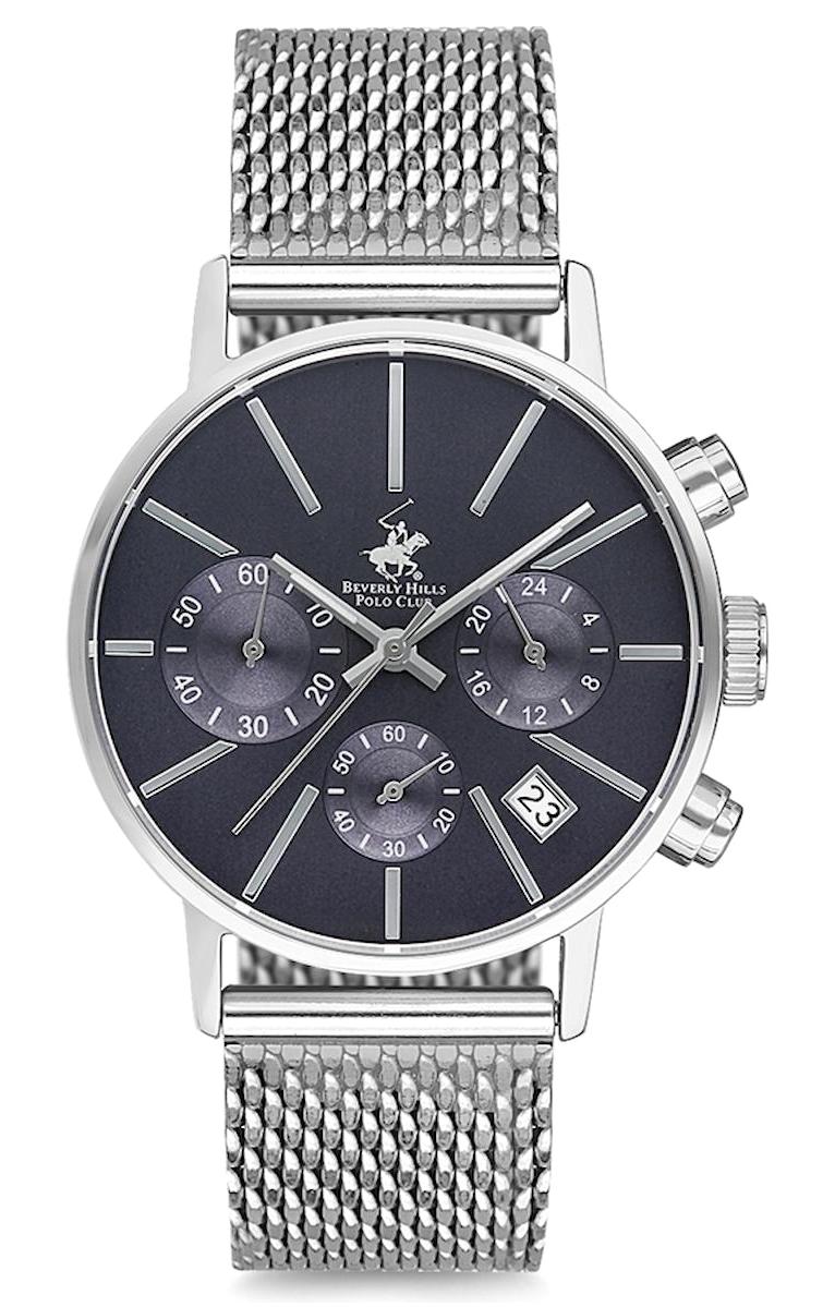 Beverly Hills Polo Club BH8091-03 35 mm Gri Metal Kordon Analog Kadın Kol Saati
