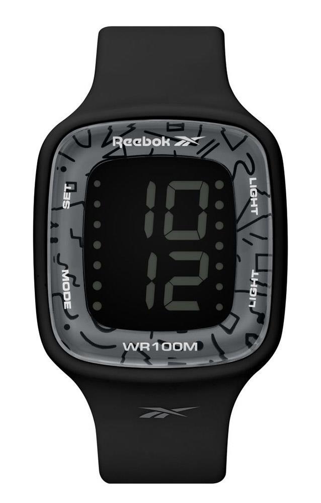 Reebok RV-CAR-L9-PBPB-BS 38 mm Siyah Silikon Kordon Dijital Kadın Kol Saati