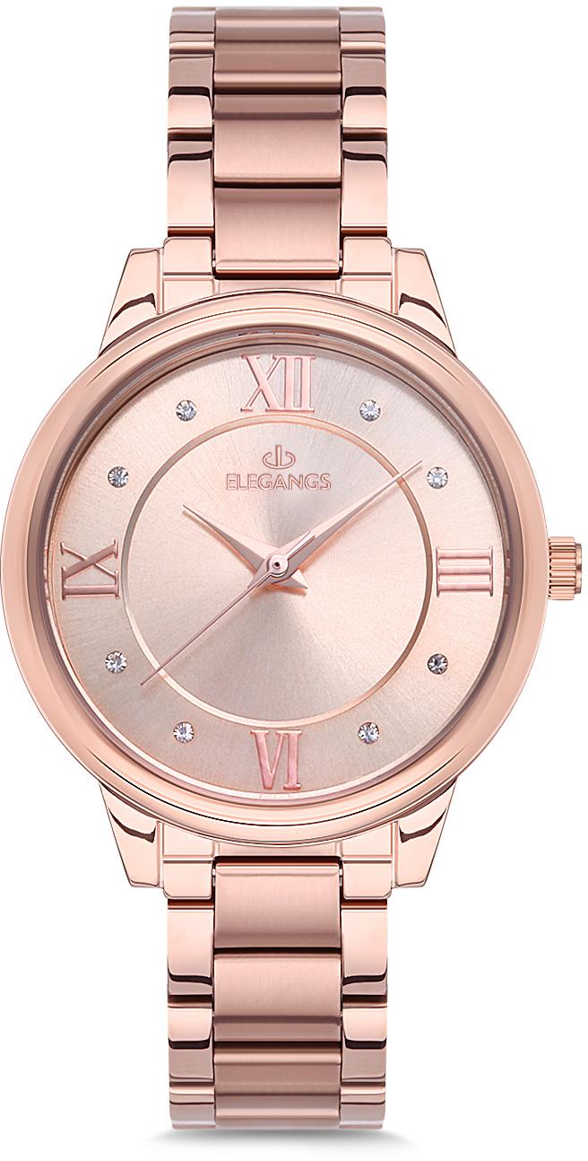 Elegangs EL2430.3 34 mm Rose Gold Çelik Kordon Analog Kadın Kol Saati