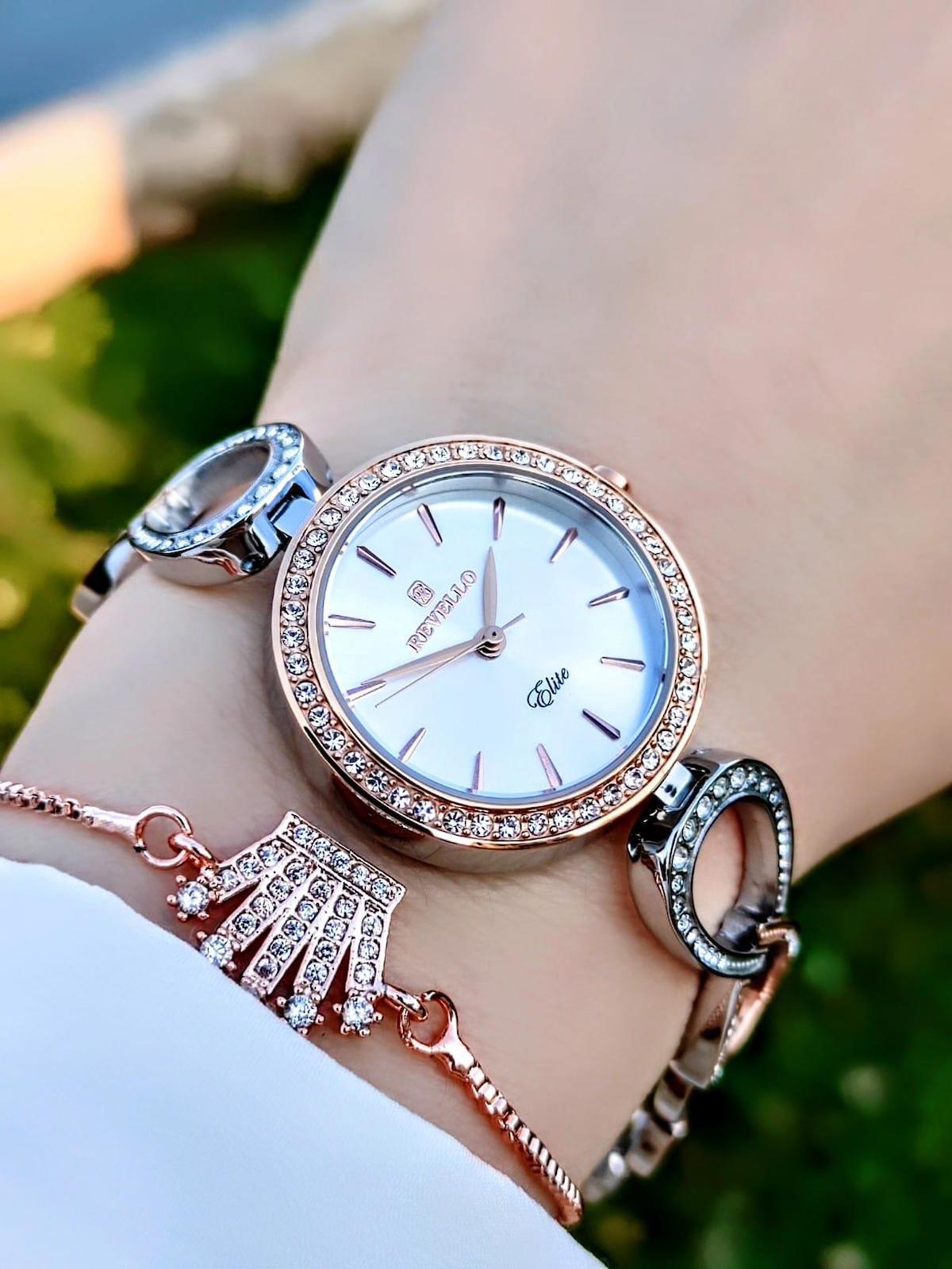 Revello RES.170041-A 36 mm Bronz Çelik Kordon Analog Kadın Kol Saati