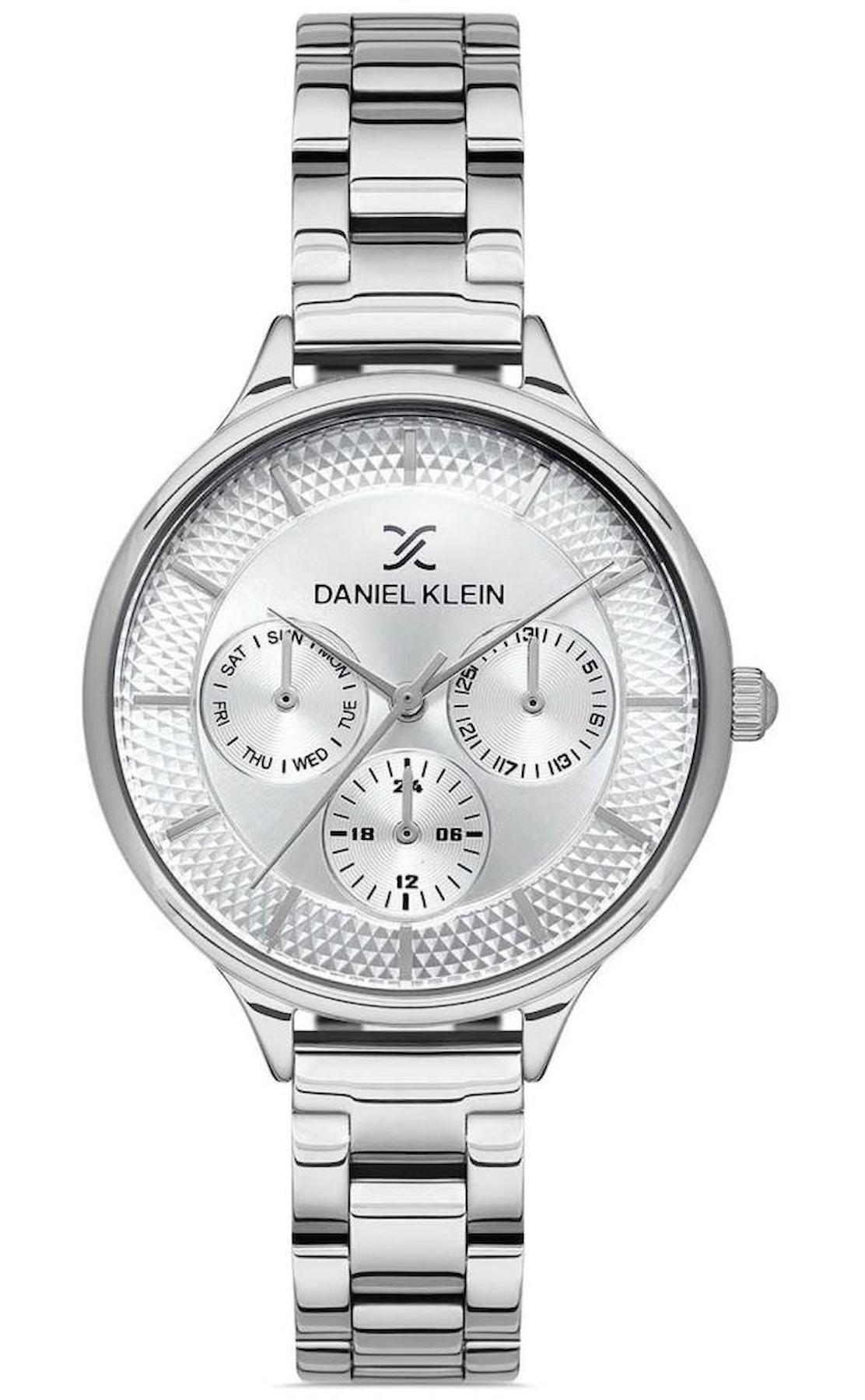 Daniel Klein DK013848B-01 Takvimli 35 mm Gri Metal Kordon Analog Kadın Kol Saati