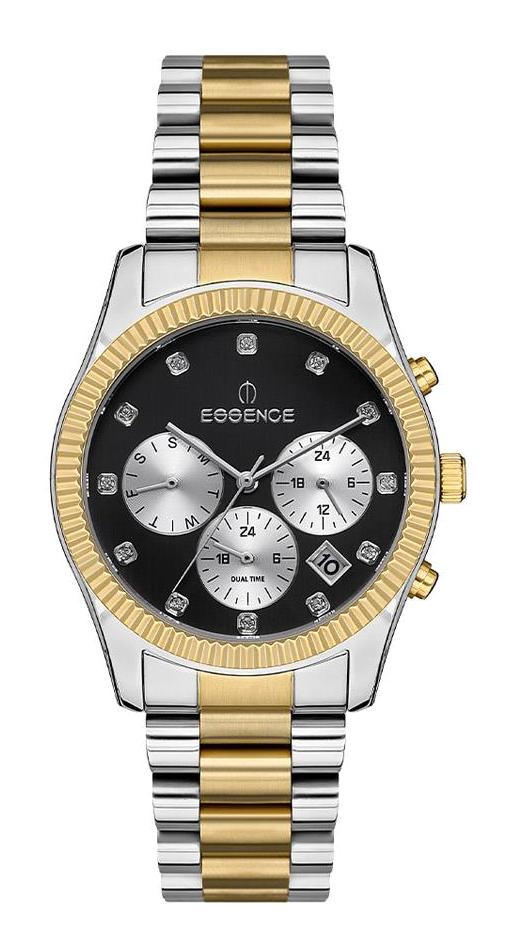 Essence ES6573FE.260 Takvimli 40 mm Altın-Gri Çelik Kordon Analog Kadın Kol Saati