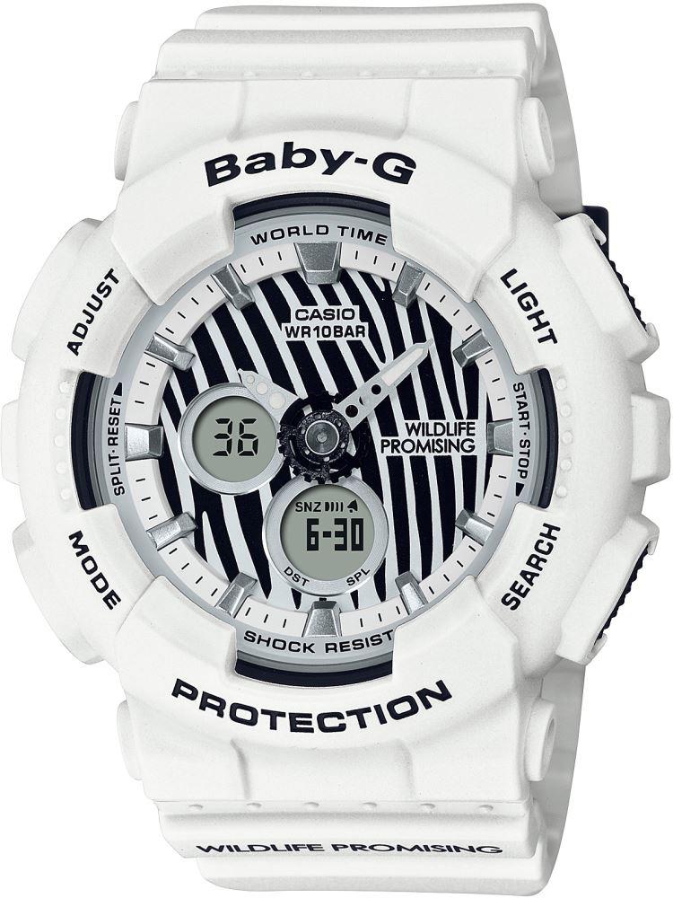 Casio BA-120WLP-7A Takvimli 43 mm Beyaz Silikon Kordon Analog Kadın Kol Saati