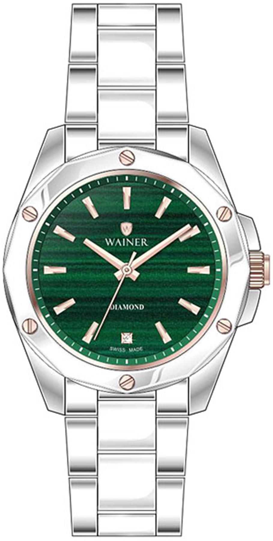 Wainer WA.18050-E 36 mm Gri Çelik Kordon Analog Kadın Kol Saati