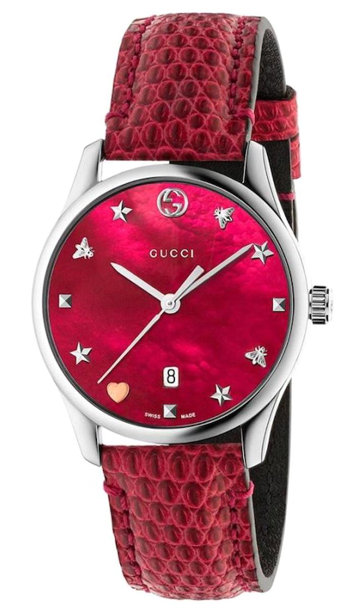 Gucci YA1264041 Takvimli 34 mm Rose Gold Deri Kordon Analog Kadın Kol Saati