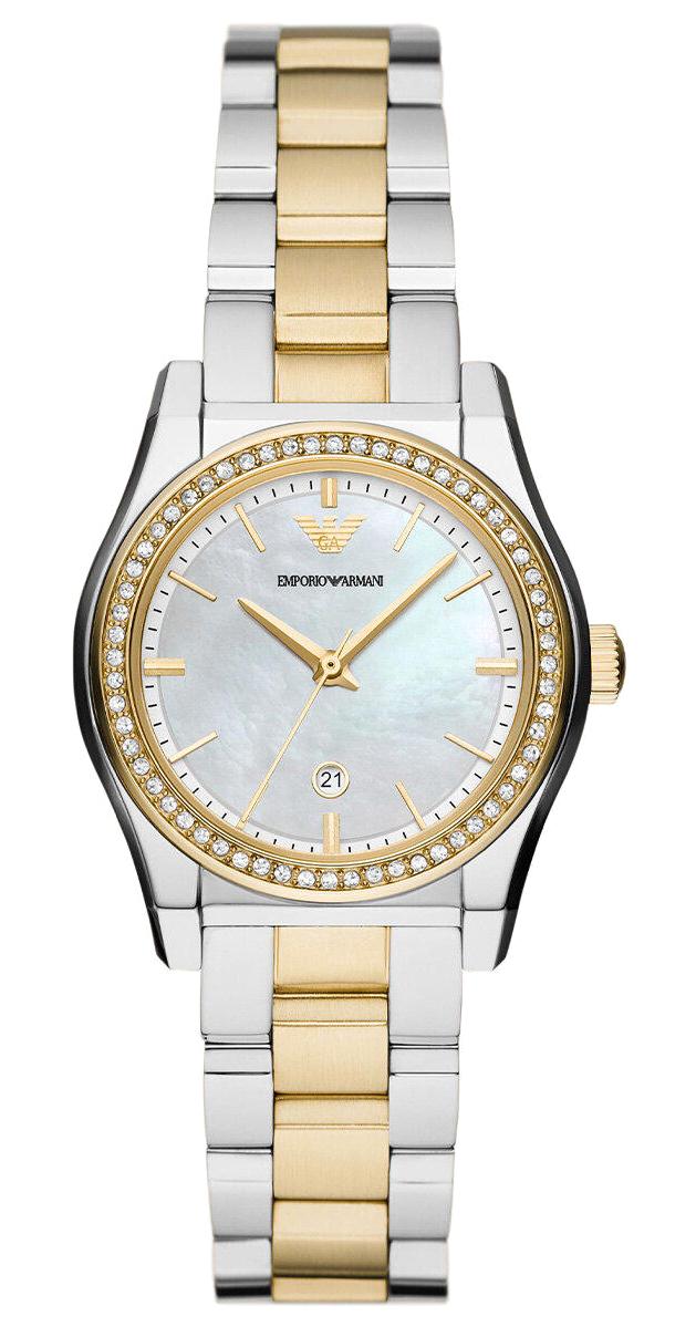 Emporio Armani AR11559 Takvimli 32 mm Altın-Gri Çelik Kordon Analog Kadın Kol Saati