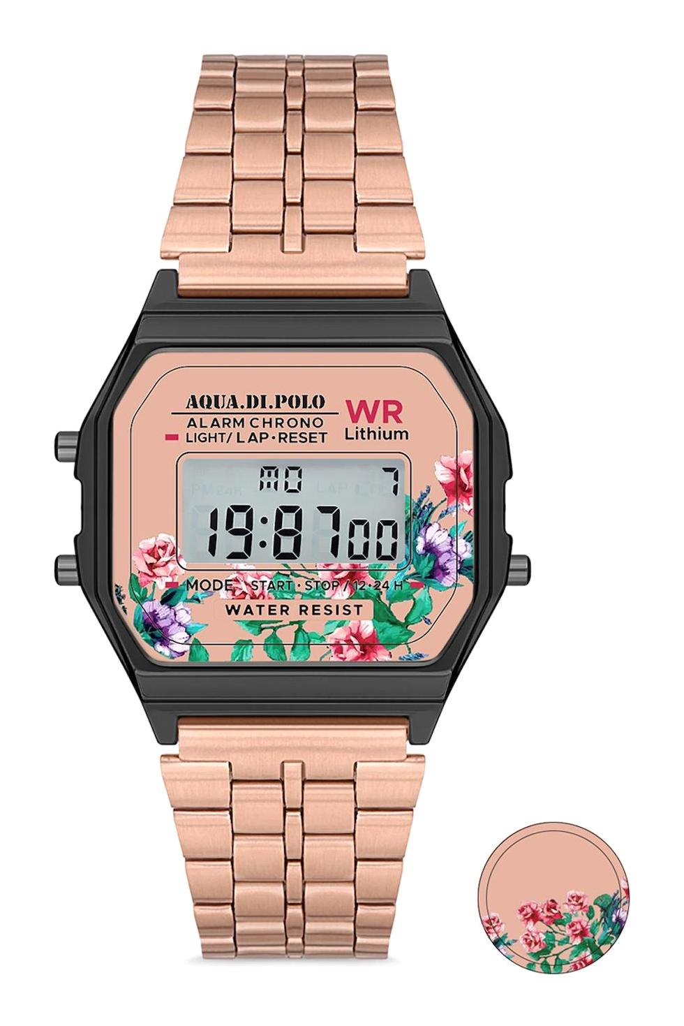 Aqua Di Polo APWA034003 Takvimli 30 mm Rose Gold Çelik Kordon Analog Kadın Kol Saati