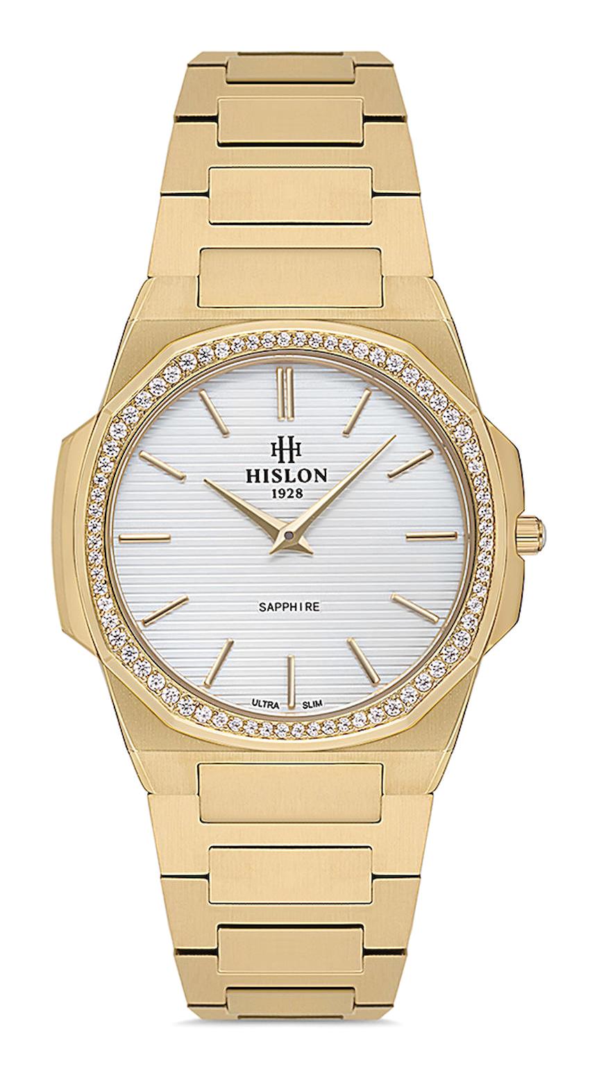 Hislon QL127G-02ST 32 mm Altın Çelik Kordon Analog Kadın Kol Saati