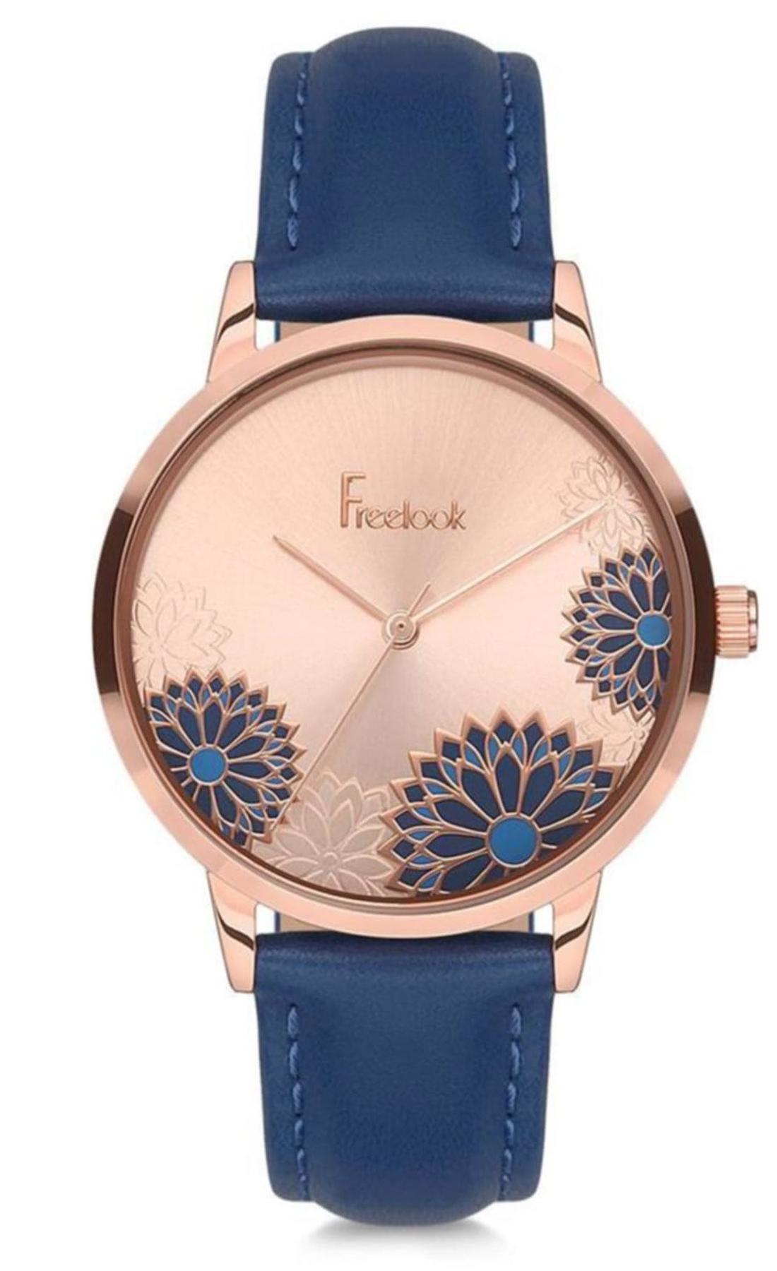 Freelook F.1.1104.01 34 mm Lacivert Deri Kordon Analog Kadın Kol Saati