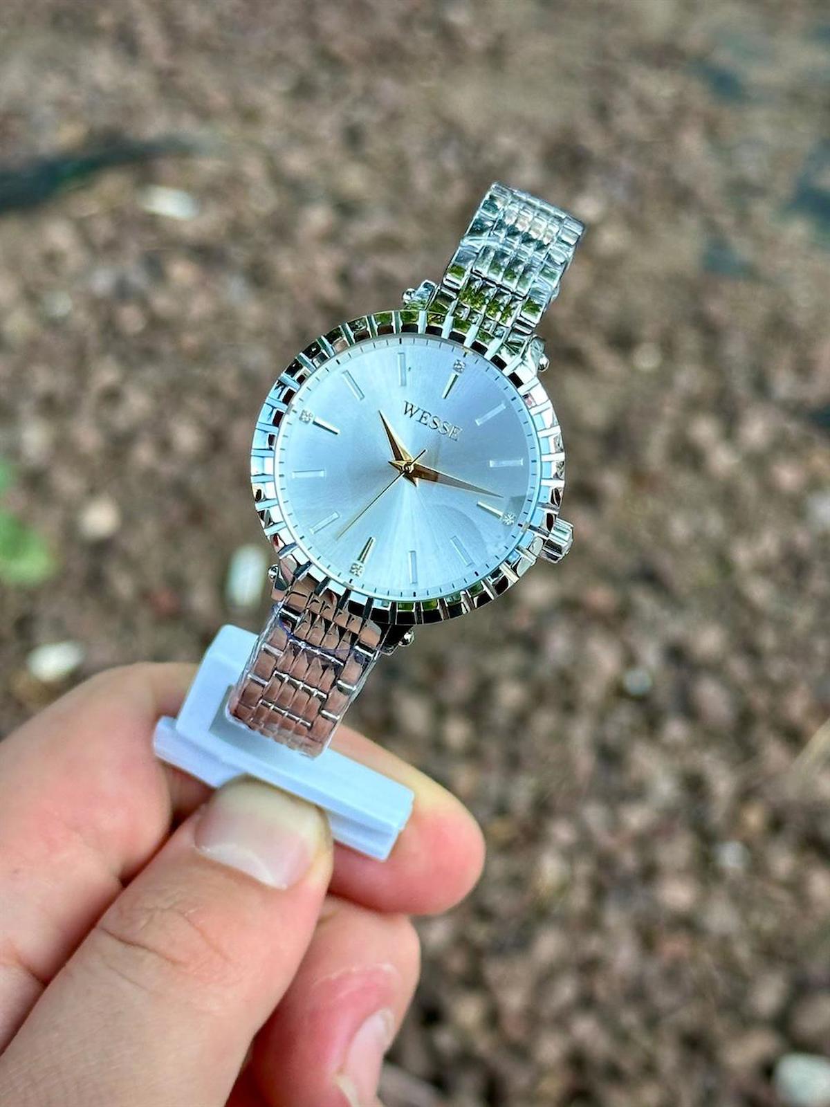 Wesse WWL110903 35 mm Gri Metal Kordon Analog Kadın Kol Saati