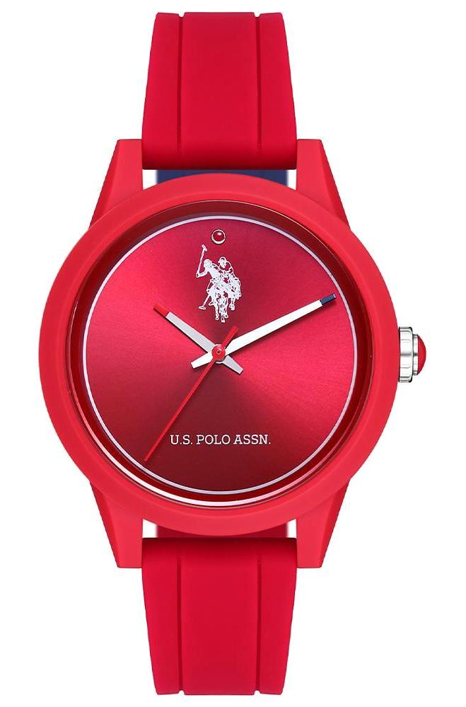 U.S. Polo Assn USPA2007-04 37 mm Kırmızı Silikon Kordon Analog Kadın Kol Saati