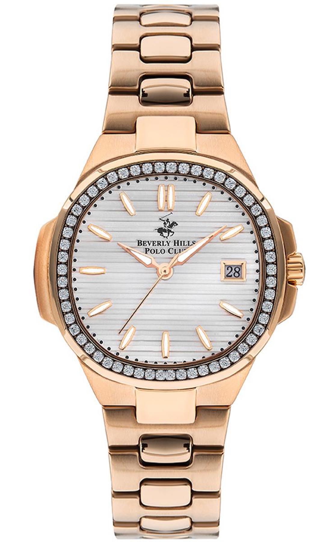 Beverly Hills Polo Club BP3320X.430 40 mm Gri Çelik Kordon Analog Kadın Kol Saati