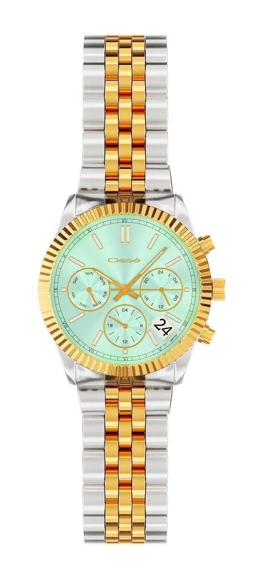 Osse OSW10125 Takvimli 35 mm Gri-Rose Gold Metal Kordon Analog Kadın Kol Saati